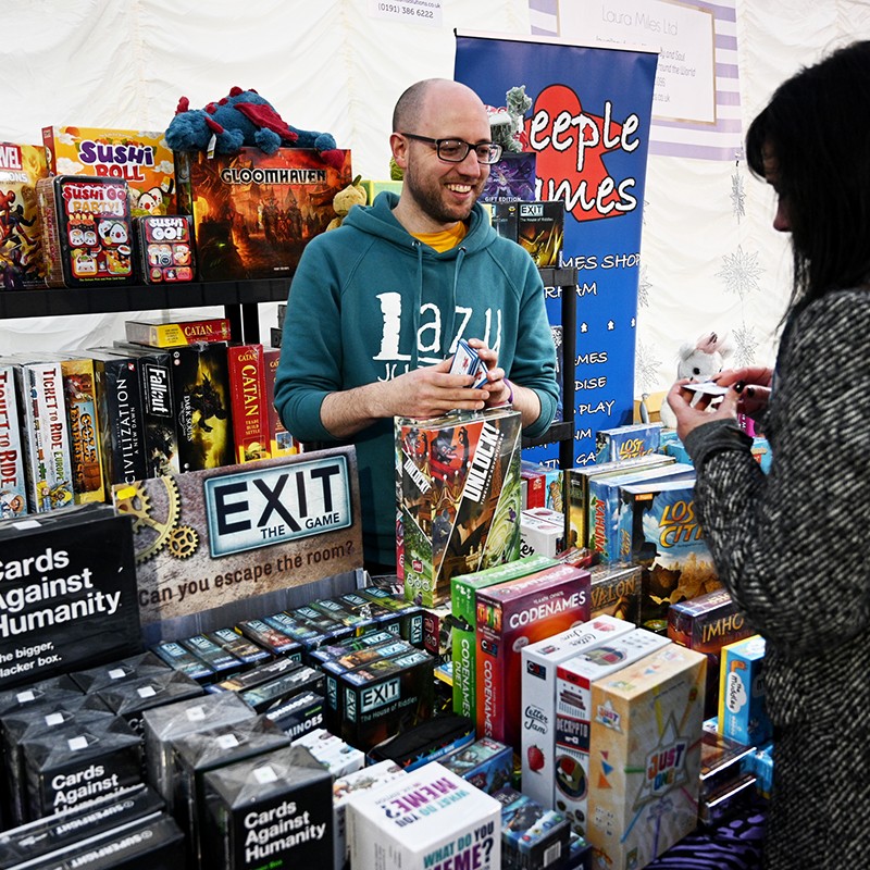 A man selling board games