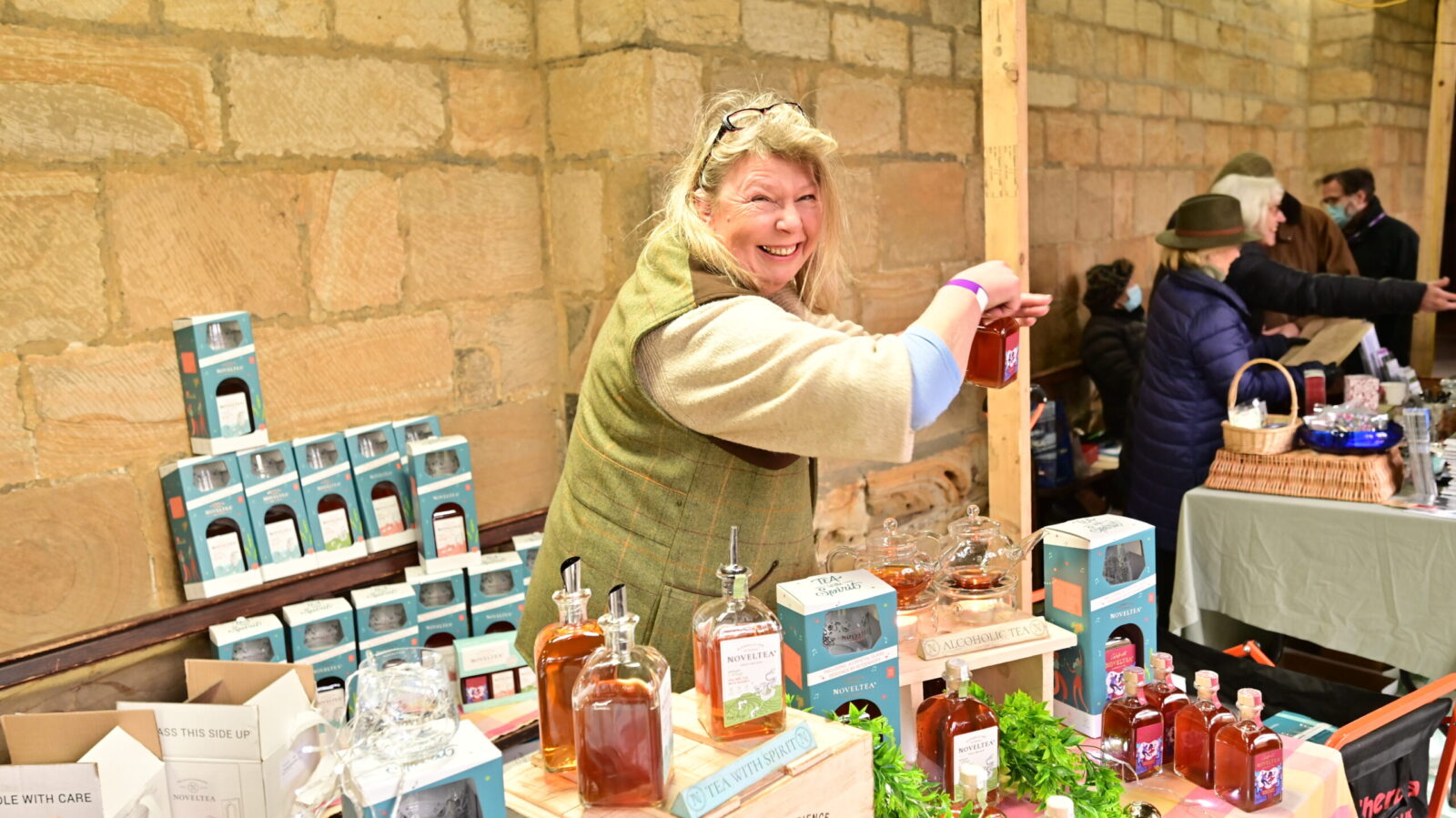 A lady selling spirits
